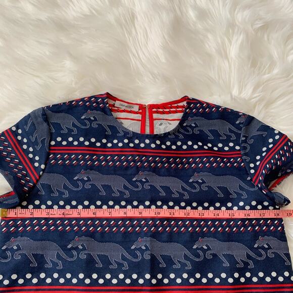 Emma Cook Jacquard Panther Blouse Top Size 4 - Picture 5 of 7